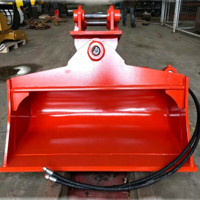 Godet combiné inclinable et rotatif à double fonction RB, OEM Q355, bord de coupe réversible à visser, compatible toutes marques, CE ISO, pour fossés en pente