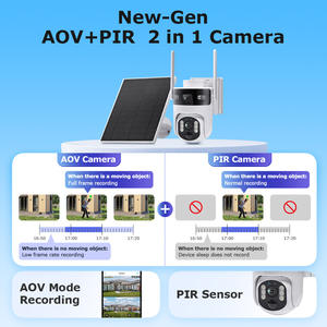 Cámara de Seguridad Exterior CMOS UBOX IP65 PTZ 4G 6MP WiFi AOV Solar con Seguimiento de Movimiento Humano, Audio Bidireccional, Color Completo y Doble Lente - Product Image 2