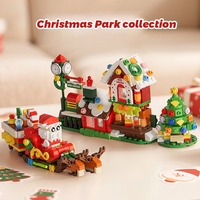 Ensemble de blocs de construction de Noël KAVO, Père Noël, rennes, traîneau, arbre, train, décoration de Noël DIY, jouet de construction, cadeau en gros