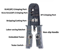 Probador de LAN eléctrica 4P/6P/8P, herramienta de prensado multifunción, herramienta de prueba de Cable de red RJ45, alicates para ingeniero de redes