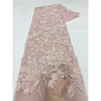 Tissu en dentelle à sequins brodés avec motifs perlés et sequins, idéal pour les robes de mariée africaines