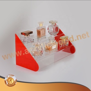 Support de présentation de parfum en acrylique transparent personnalisé, présentoir de comptoir à 2 niveaux pour la vente au détail de parfums et de cosmétiques - Product Image 6
