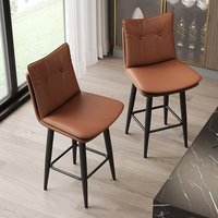 Tabouret de bar pivotant moderne avec dossier capitonné en tissu anti-griffures pour chat, chaise de comptoir