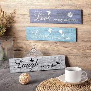 3 Stuks Rustieke Houten Bord Muur Decor <span class=keywords><strong>Live</strong></span> Liefde En Lach Citaat Bord Boerderij Muurbevestiging Decoratie Voor Thuiskantoor Bruiloft - Product Image 4