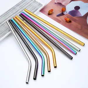 Food Grade Reusable Stainless Steel Drinking Metal 8mm Straws Eco