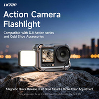 LKTOP Lampe d'appoint pour caméra d'action, rechargeable, portable, magnétique, à intensité variable, alimentation USB, pour diffusion en direct