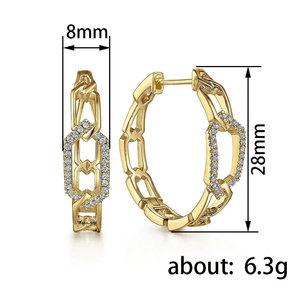 Orecchini a Cerchio Traforati con Micro Pavé di Zirconi per Donne, Gioielli Eleganti e Geometrici alla Moda - Product Image 5