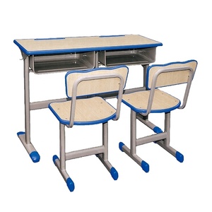 Moderno barato precio niños <span class=keywords><strong>aula</strong></span> doble de estudio escritorio y silla - Product Image 1