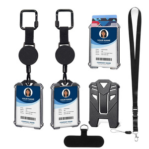 Nouveau porte-clés antivol portable avec support pour téléphone, boucle rétractable, cordon carré en sangle, porte-cartes, en stock. - Product Image 1