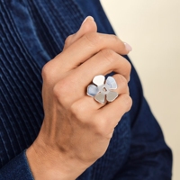 Bague bohème florale vintage pour femme en argent sterling S925 James Avery avec détails abeille et marguerite, bague empilable