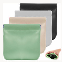 Pochette de maquillage étanche en cuir PU avec clip magnétique à fermeture automatique Mini sac de rangement de voyage sac à cosmétiques