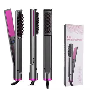 Fer à lisser personnalisé 3 en 1 <span class=keywords><strong>Lisseur</strong></span> à cheveux professionnel en céramique rapide Fer à lisser ionique Fer plat - Product Image 1