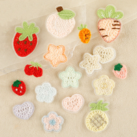 Patchs brodés faits main en PVC, petits motifs Cœur, Fleur, Étoile, Fraise, à dos vierge pour chapeaux et vêtements