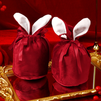 Panier de Pâques Lapin en Velours avec Oreilles, Sac Cadeau pour Adolescents, Fournitures de Fête de Pâques, Halloween, Anniversaire, Noël, Décoration Créative et Mignonne