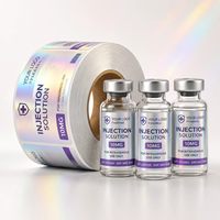 Étiquettes autocollantes personnalisées pour petits flacons de peptides de 5 ml, 10 ml, 20 ml, 30 ml avec logo de marque, en vinyle, imperméables, impression dorée à chaud