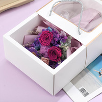 Buket Bunga Mawar Awet Hydrangea, Mawar Kering Abadi, Dekorasi Pernikahan, Hadiah Valentine, Mawar Ungu Abadi