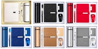 Ensemble cadeau d'entreprise personnalisé avec gobelet isotherme, accessoires technologiques et de papeterie