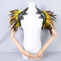 Chal de Plumas Gótico Unisex, Suave, Cosido a Mano, Color Personalizado, Talla Personalizada, para Bodas, Pasarela, Cosplay, Halloween, Fiestas de Baile