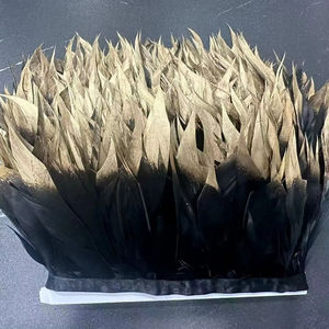 प्राकृतिक रंगे मार्बाऊ पंख ट्रिम परिधान सामान शादी की सजावट प्रशंसकों शिल्प पंख रिबन टर्की पंख रिबन टर्की पंख - Product Image 2