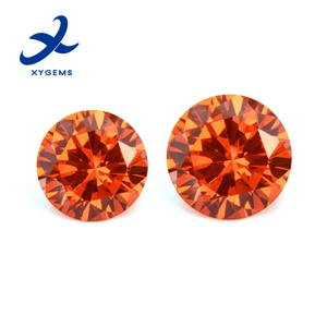 Zirconia cúbica naranja rojo piedra preciosa 0,8mm-10mm 3A circón de color Circular joyería de piedras preciosas artificiales con incrustaciones de piedra desnuda - Product Image 2
