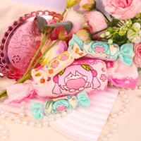 Broche personnalisée brodée en feutre non tissé écologique, motif bonbon en peluche, dessin animé mignon, pour vêtements d'enfants et accessoires de sac