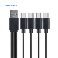 Câble de charge USB Type C 4 en 1 26AWG 5V 2A 2 cœurs 20cm