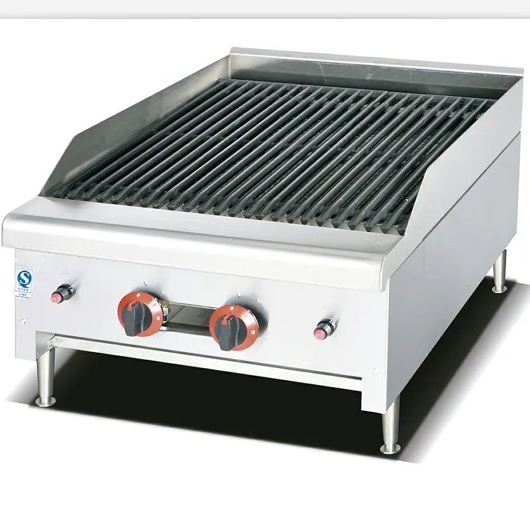 Commerciële Bbq Steak Koken Grill Steen Teller Tafel Top Koken Apparatuur Gas Lavasteen Grill