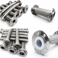 Tuyau flexible en acier inoxydable tressé avec extrémités à bride DN25-DN300, connecteur de pompe haute pression pour pipeline CVC