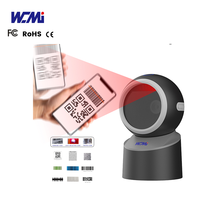 WCMI 1d & 2d Scanner de codes-barres mains libres, lecteur de codes-barres à grande vitesse, Scanner de bureau QR 2d, fonctionne avec l'imprimante