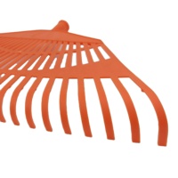 Râteau à feuilles Yapu en plastique PP à faible coût, outil de jardinage pour le nivellement de la pelouse, râteau de désherbage avec manche en métal, 53x29.5cm, rouge, 22 dents, ODM