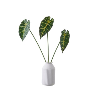 Plante artificielle CallaFloral Alocasia verte en PVC pour décoration intérieure, branche unique MW20213 - Product Image 5