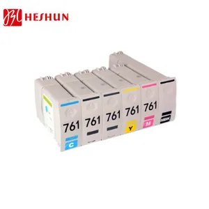 Heshun 761 Cart Premium Remanufactured Color Ink Cartridge Compatible For HP T7100 T7200 Printer