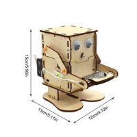 Kit d'expérimentation scientifique DIY en bois, robot mangeur de pièces de monnaie, éducation physique et robotique, pour enfants unisexe de 2 à 14 ans et plus, anniversaire
