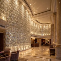 Cloison en cristal, briques de verre architecturales, carreaux muraux décoratifs pour hôtels, composant décoratif en cristal