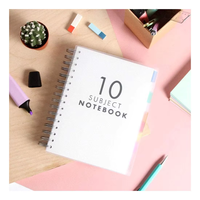 Cahier spirale 10 sujets avec intercalaires à onglets, pages lignées collège, couverture en PP pour prise de notes étudiantes, journalisation et usage quotidien