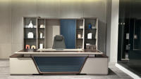 Bureau de direction moderne en bois en forme de L de luxe - Design modulaire écologique