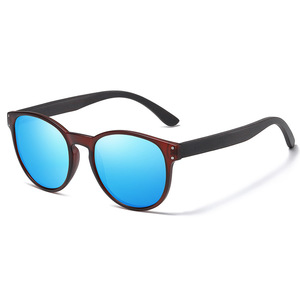 Portable recycled polarized UV400 plastic sunglasses for fishing net with round pc frame eyeglasses for women man