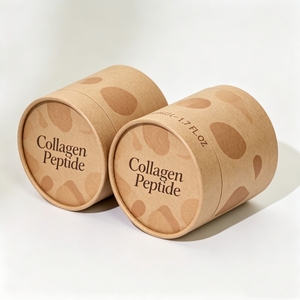 Brown Kraft Round Cylinder Paper Tube With Black EVA Insert Custom Gift Box For Perfume Jar Essential Cosmetic Bottle Pack - Product Image 2