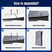 Édition Limitée Façades de Remplacement Grises Personnalisées avec Skin Logo et Autocollant 30ème Anniversaire, Coque de Protection en ABS pour Console PS5 Slim