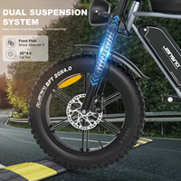 Bicicleta Eléctrica JANSNO X70 de 20 Pulgadas, 750W, 48V, 37AH, Híbrida, con Neumáticos Anchos, Batería de Litio y Doble Batería Asistida