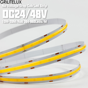 Chất lượng cao không có điện áp thả <span class=keywords><strong>COB</strong></span> <span class=keywords><strong>LED</strong></span> Strip ánh sáng 24V liên tục hiện tại linh hoạt tuyến tính dải 10M 15m 20m cho thương mại chiếu sáng - Product Image 4