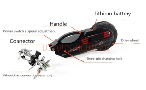 Kit <span class=keywords><strong>de</strong></span> Conversión Eléctrica para <span class=keywords><strong>Silla</strong></span> <span class=keywords><strong>de</strong></span> <span class=keywords><strong>Ruedas</strong></span> Manual, <span class=keywords><strong>Motor</strong></span> <span class=keywords><strong>de</strong></span> Engranajes <span class=keywords><strong>de</strong></span> Aluminio, Impulsor Eléctrico - Product Image 3