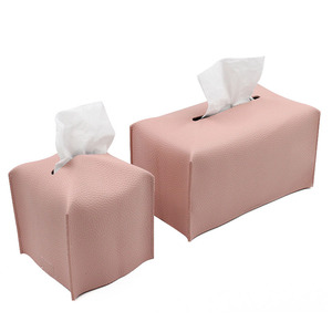 Latest Custom House Decorative PU Leather Tissue Box Cover, Rectangular Tissue Facial Paper Cover Case