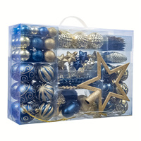 Nouveauté : Ensemble de 110 boules de Noël incassables de haute qualité, ornements suspendus, rouge, vert, marron, peintes multicolores