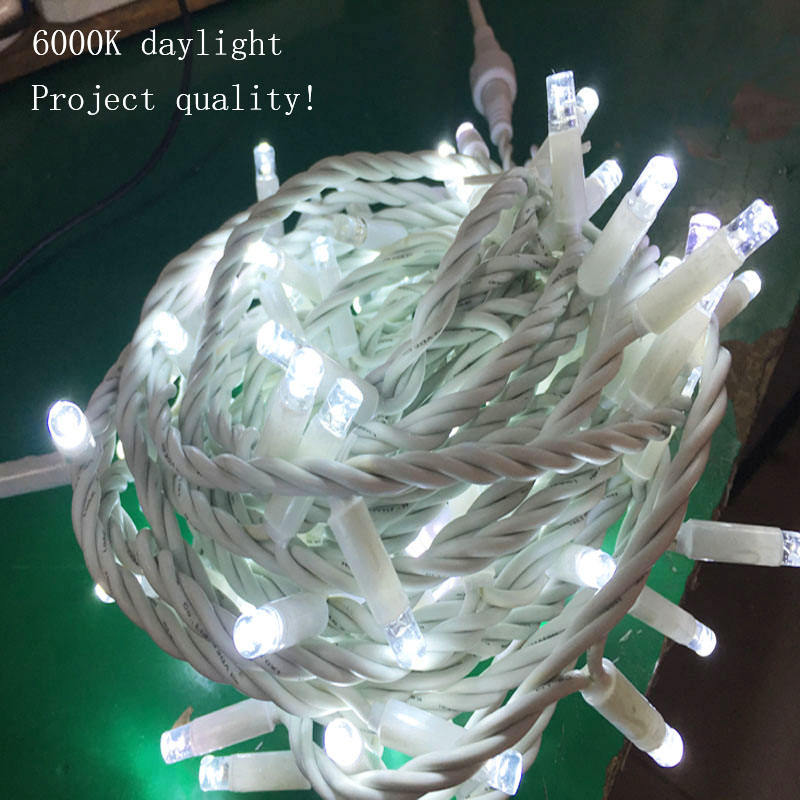 CE ROHS IP65 Factory Price 10m 100 LEDs. Connectable Rubber String Lights. Outdoor Christmas LED Light Strings. AC 85-265V