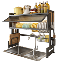 Égouttoir à vaisselle multifonctionnel pour évier, support de rangement et organisateur de cuisine domestique en PC et métal