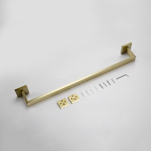 Cuarto <span class=keywords><strong>de</strong></span> ducha <span class=keywords><strong>de</strong></span> acero inoxidable SUS 304 brocha cuadrada oro montado en la pared <span class=keywords><strong>de</strong></span> 4 piezas <span class=keywords><strong>de</strong></span> baño conjunto <span class=keywords><strong>de</strong></span> accesorios - Product Image 6