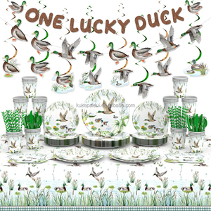 Assiettes en papier de haute qualité, écologiques et très vendues, pour fêtes d'anniversaire d'enfants sur le thème du <span class=keywords><strong>canard</strong></span> <span class=keywords><strong>vert</strong></span> - Product Image 1