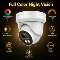 Caméra réseau tourelle intelligente Vikylin 5MP POE IP67 avec lumière hybride, micro intégré, détection humaine/véhicule et recherche intelligente par IA