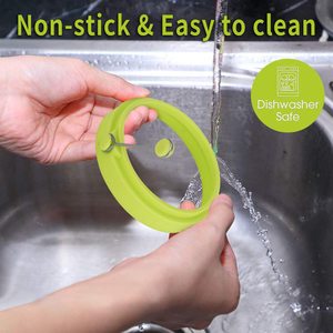Vente en gros d'anneaux d'oeufs en silicone de qualité alimentaire sans Bpa moules ronds antiadhésifs pour crêpes d'oeufs au plat - Product Image 5